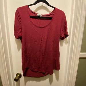 Old Navy Maroon Asymmetrical T-Shirt